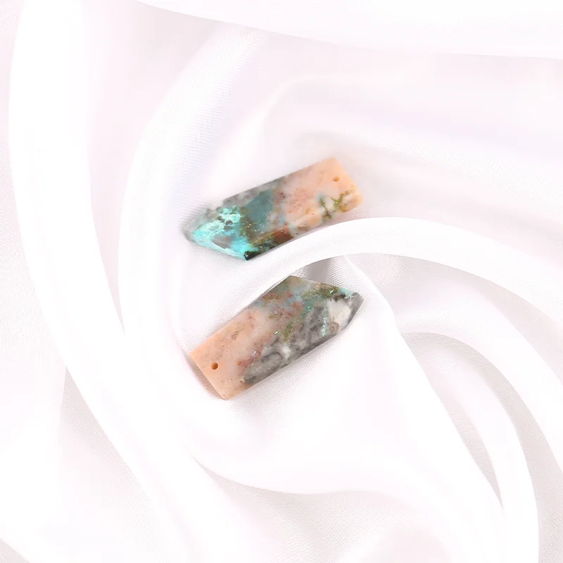 B&F Blue Opal Earring Beads for Jewelry Making, Handmade Natural stones beads, Polished Stones for jewelry Making Supplies
