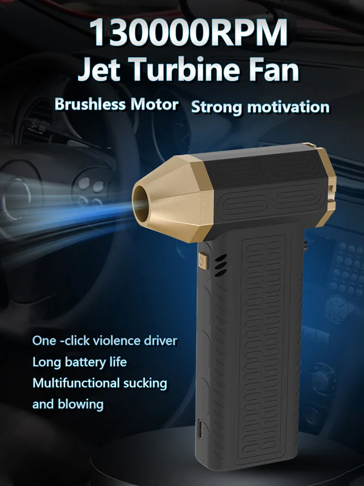 Imagem -04 - Soprador de ar 130000 Rpm Turbo Jet Ventilador Poderoso Computador Poeira Soprando Ferramentas de Limpeza Ventilador Portátil Aspirador pó Motor sem Escova