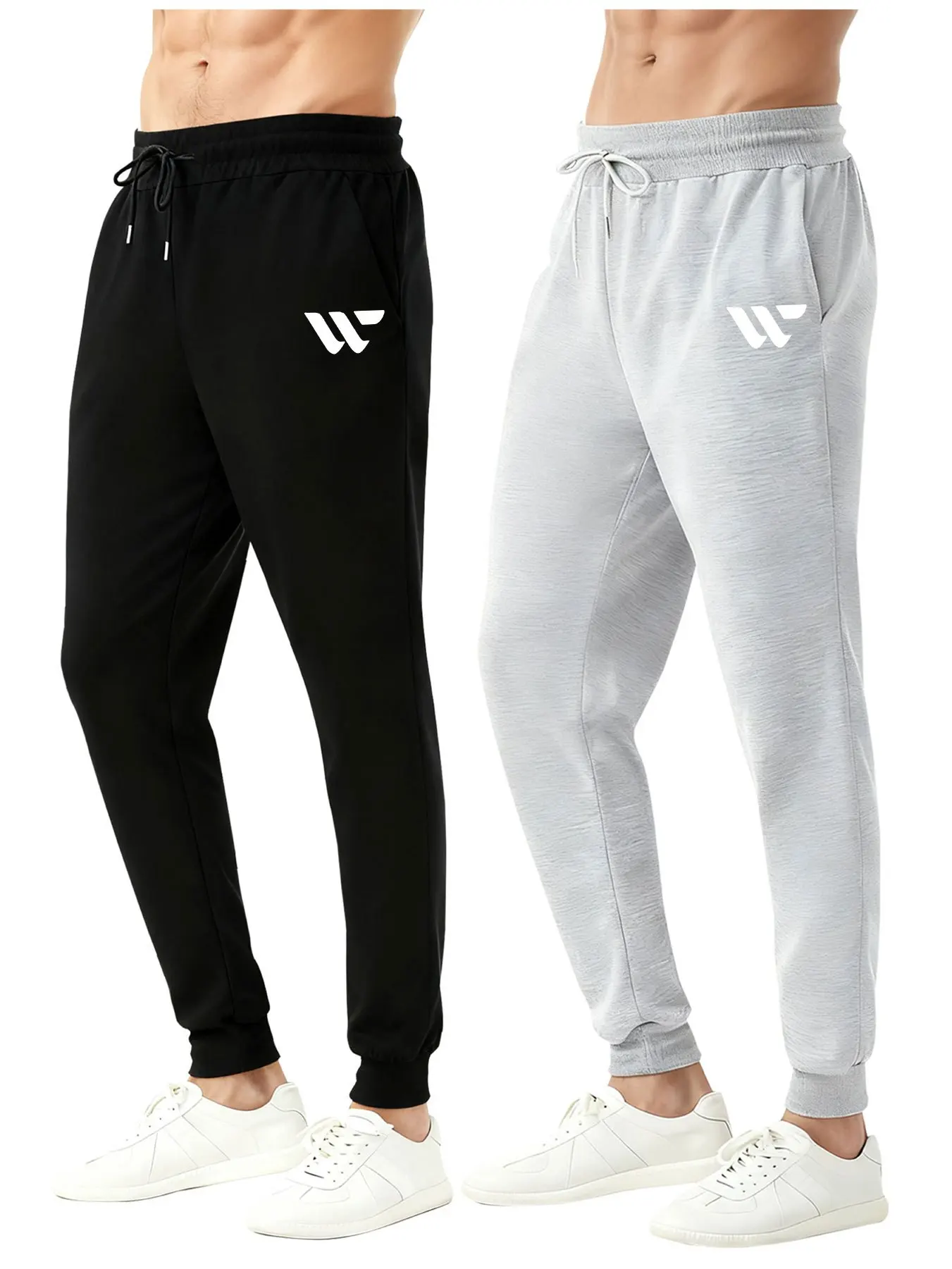 

Комплект из 2-х мужских мягких повседневных брюк с эластичным поясом и боковыми карманами, геометрический дизайн, 4 цвета, всесезонные спортивные брюки для активного отдыха