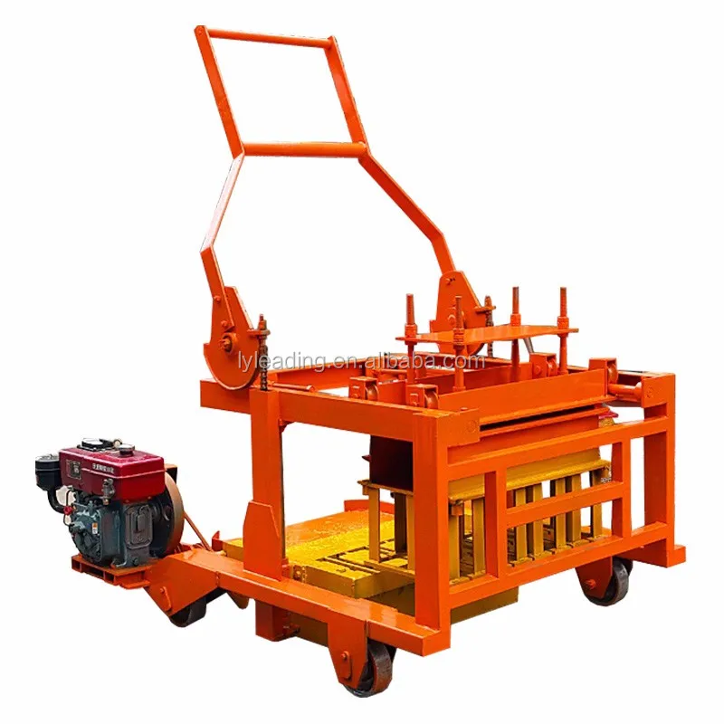 QMY4-30 Mobile Manual Hollow Brick Block Maker Concrete Low Cost Manual Block Making Machine Cement Malaysia Products 1600 1.5T