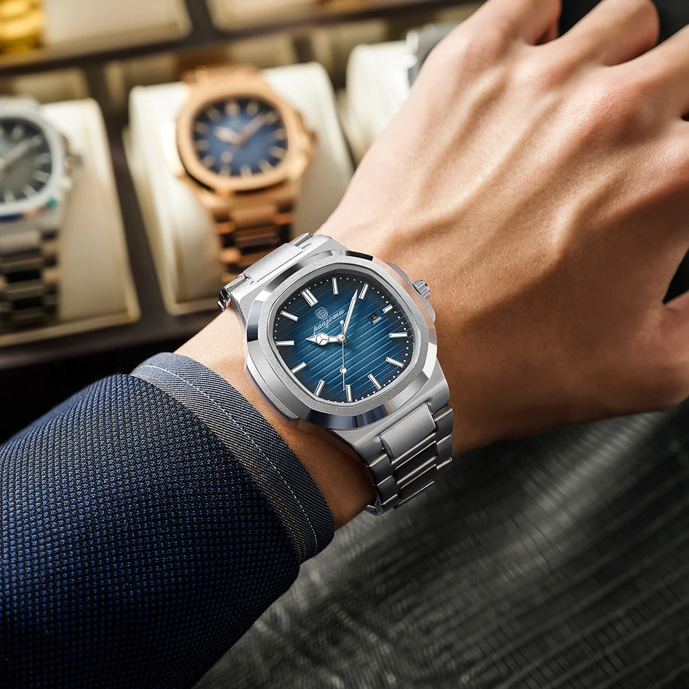 PAAZOMU Luxury Watch 2025 New Business Waterproof Male Clock Luminous Date Stainless Steel Square Quartz Men Watch reloj hombre