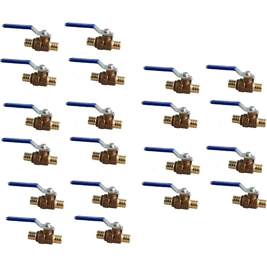 

Латунный шаровой кран 3/4 Pex, полный порт, запорное отключение воды с фитингами Pex на обоих концах для трубок Pex, обжимное кольцо типа Quart