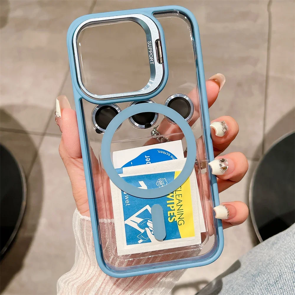 Capa de telefone magnética luxuosa à prova de choque para iphone13 14 15 16 11 12 pro max plus magsafe funda suporte capa de proteção de lente de vidro