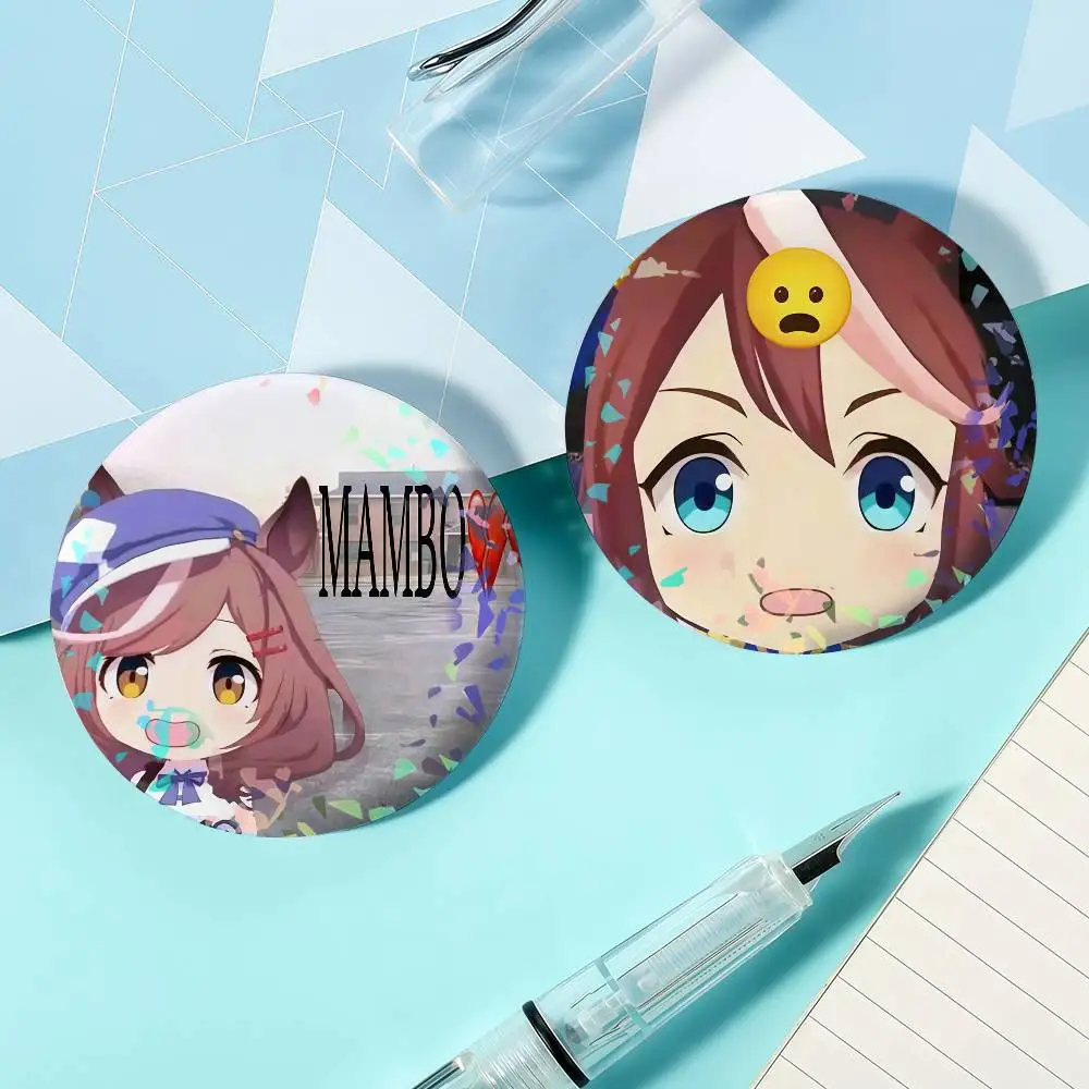 U-UmaMusume-S Anime Mambo - Insignias de solapa láser para mochilas, maletines, broches, ropa y regalos