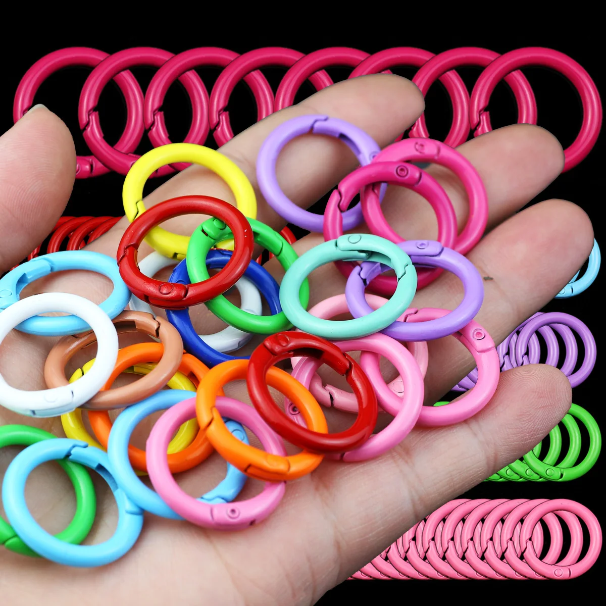 2 ~ 20 Stück 25 mm Federring-Schlüsselanhänger, Zinklegierung, offener Verschluss, DIY-Schmuckherstellung, Bastelzubehör, kreisförmige Schlüsselanhänger-Ergebnisse