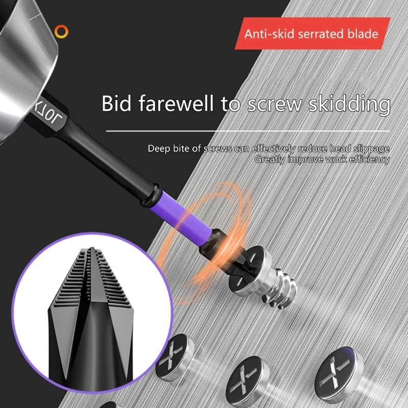 6Pcs Batch Head Impact Strong High Hardness 25/50/65/70/90/150mm Non-slip WaterProof PH2 Screwdriver Set