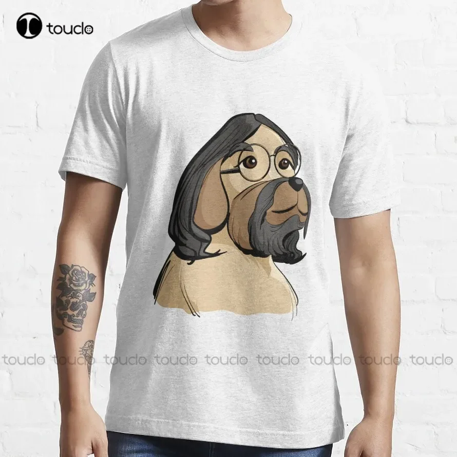 Dog With Eye Glasses Wig Mustache And Beard T-Shirt Baseball Shirts Fashion Creative Leisure Funny Harajuku T-Shirt Custom Gift