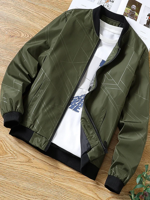 

Весенне-осенний новый мужской приталенный джет с принтом, модная бейсбольная дизайнерская верхняя одежда, молодежная модная легкая застежка-молния