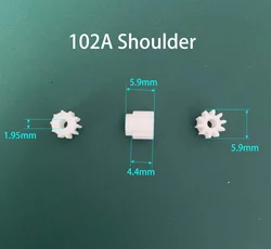 102A Shoulder Module 0.5 GEAR 10 Teeth 2mm Shaft Tight Pom Plastic Gear Toy Model Gear 10pcs/lot