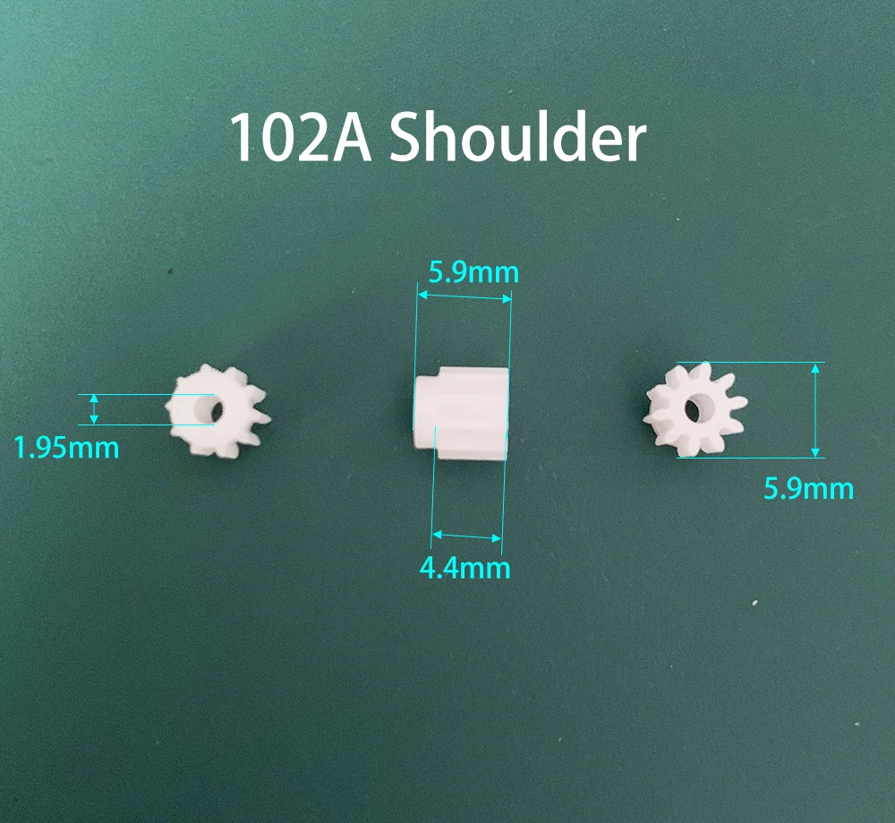 102A Shoulder Module 0.5 GEAR 10 Teeth 2mm Shaft Tight Pom Plastic Gear Toy Model Gear 10pcs/lot