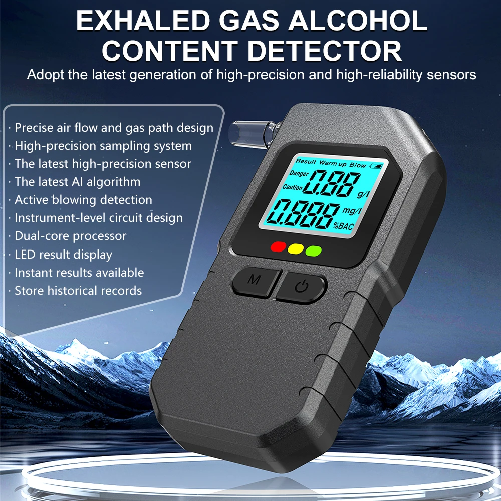 Image of Äußerst Beliebter, Präziser, Tragbarer Alkoholtester zur Erkennung von Alkoholkonsum, Selbsttestung und Sicherstellung des Verkehrsverhaltens