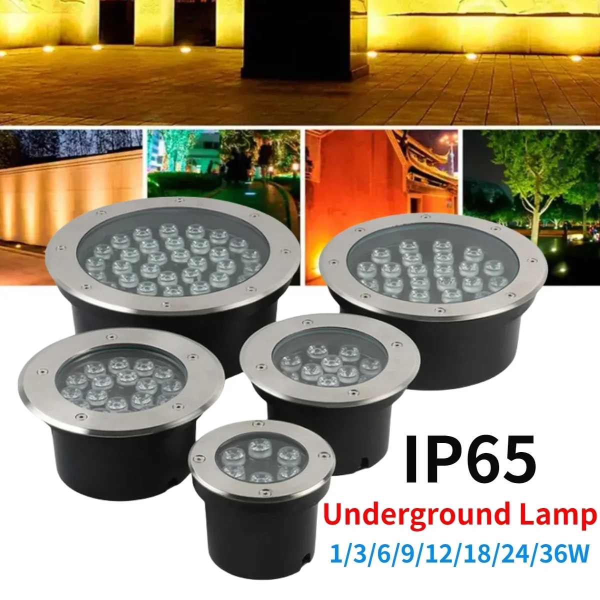 1/3/6/9/12/18/24/36W Recessed LED Underground Lamps LED Deck Lights Waterproof for Yard Garden Pathway Stairs Landscape Lighting