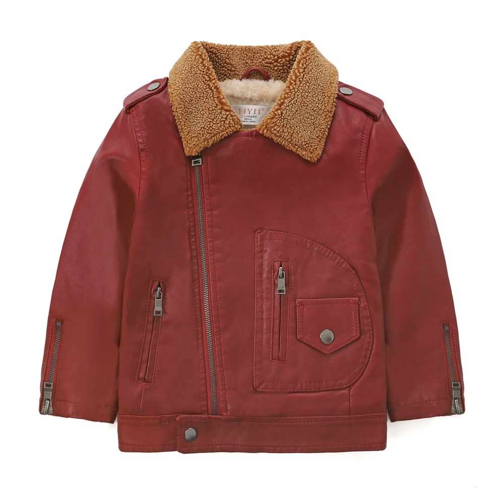 

Baby Girl Boy Spring Autumn Winter PU Coat Jacket Kids Fashion Leather Jackets Children Coats Overwear Clothes 3-10age