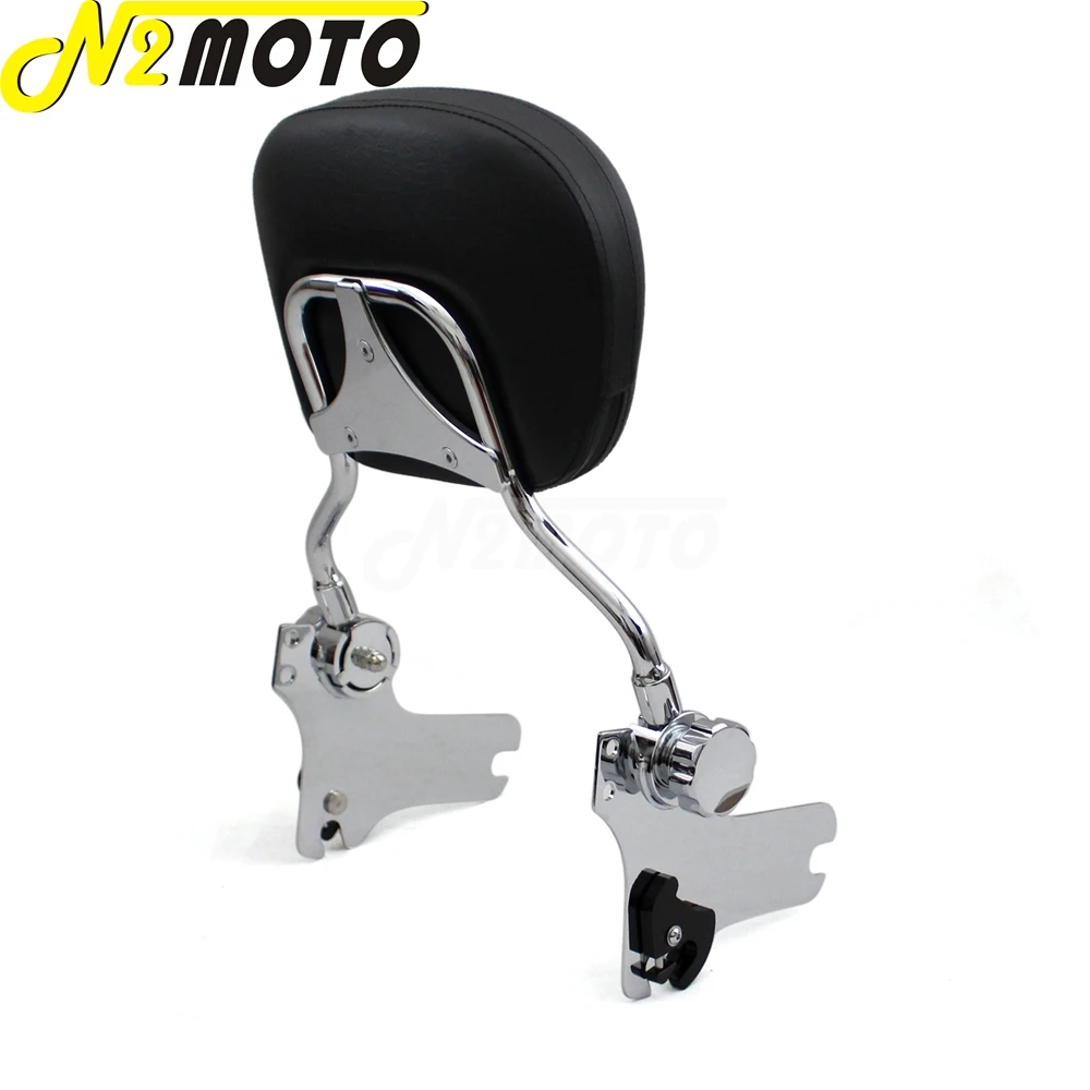 Motorcycle 1 Set Adjustable Detachable Sissy Bar Luggage Rack Rear Passenger Backrest Pad for Harley Touring FLHX FLHR FLTR