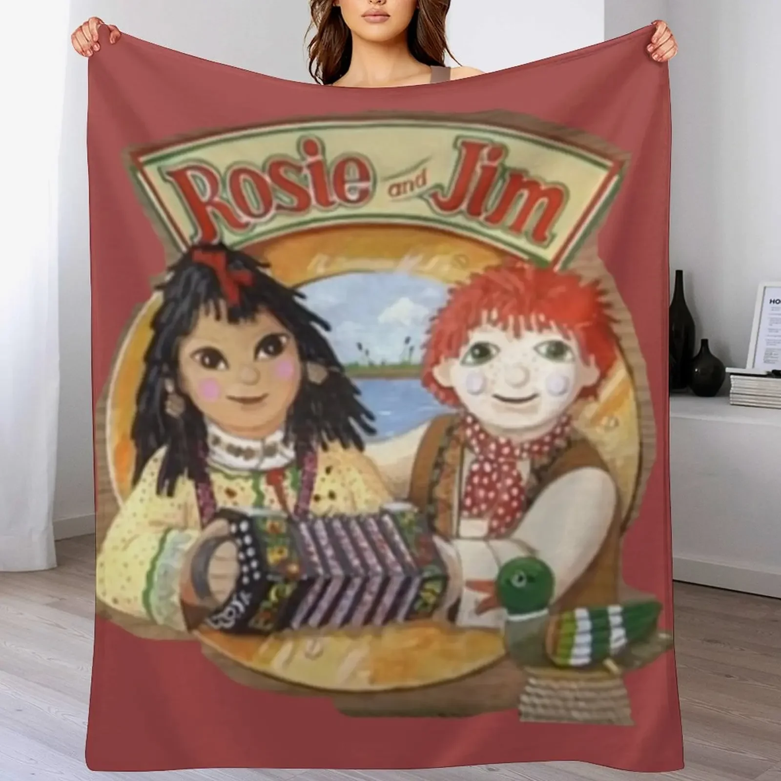 

Rosie and Jim Vintage Childrens TV Throw Blanket blankets and throws decorative Soft Plaid Summer Beddings Blankets
