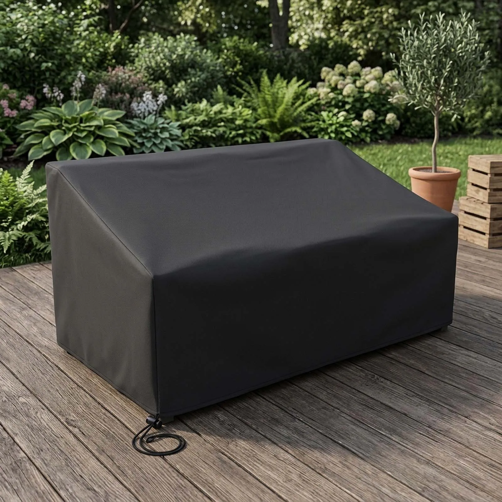 Outdoor Cover Compatible with 2 3 4 Seater Benches Featuring Drawstring Pull Cord and Eyelet Reinforcement  Outdoor