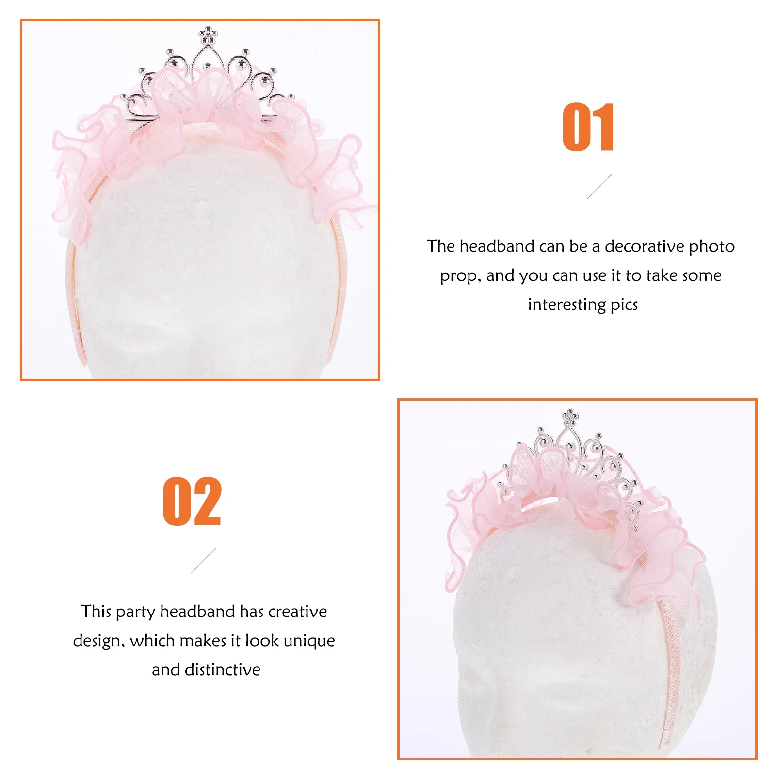 

Creative Colored Princess Crown Headband Funny Kids Birthday Party Hairband Decorative Photo Prop Candy Headband