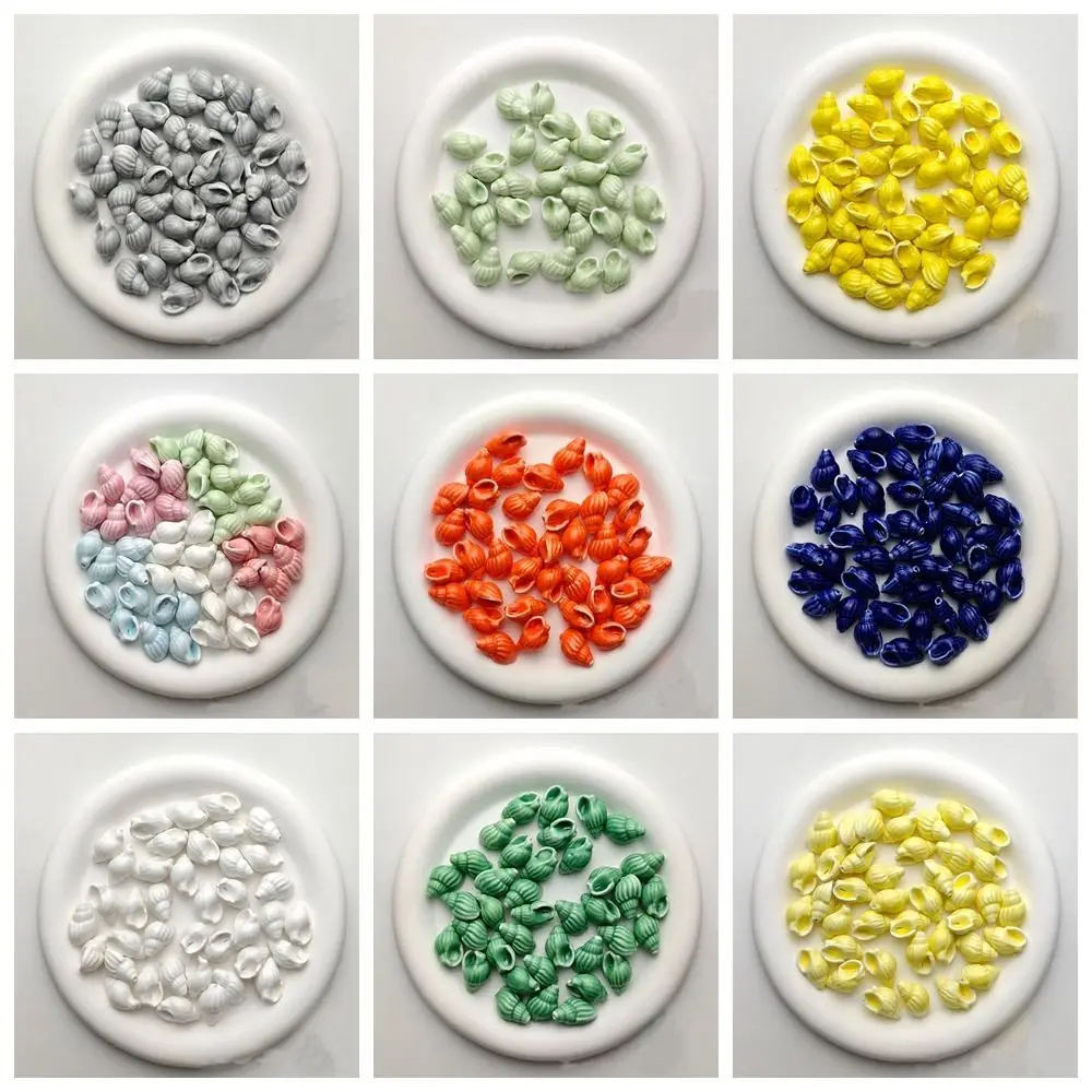 10 قطعة/المجموعة اليدوية الحرفية قوقعة الخرز الملونة الكرتون محارة فاصل فضفاض الخرز لطيف ثلاثية الأبعاد مواد صنع المجوهرات