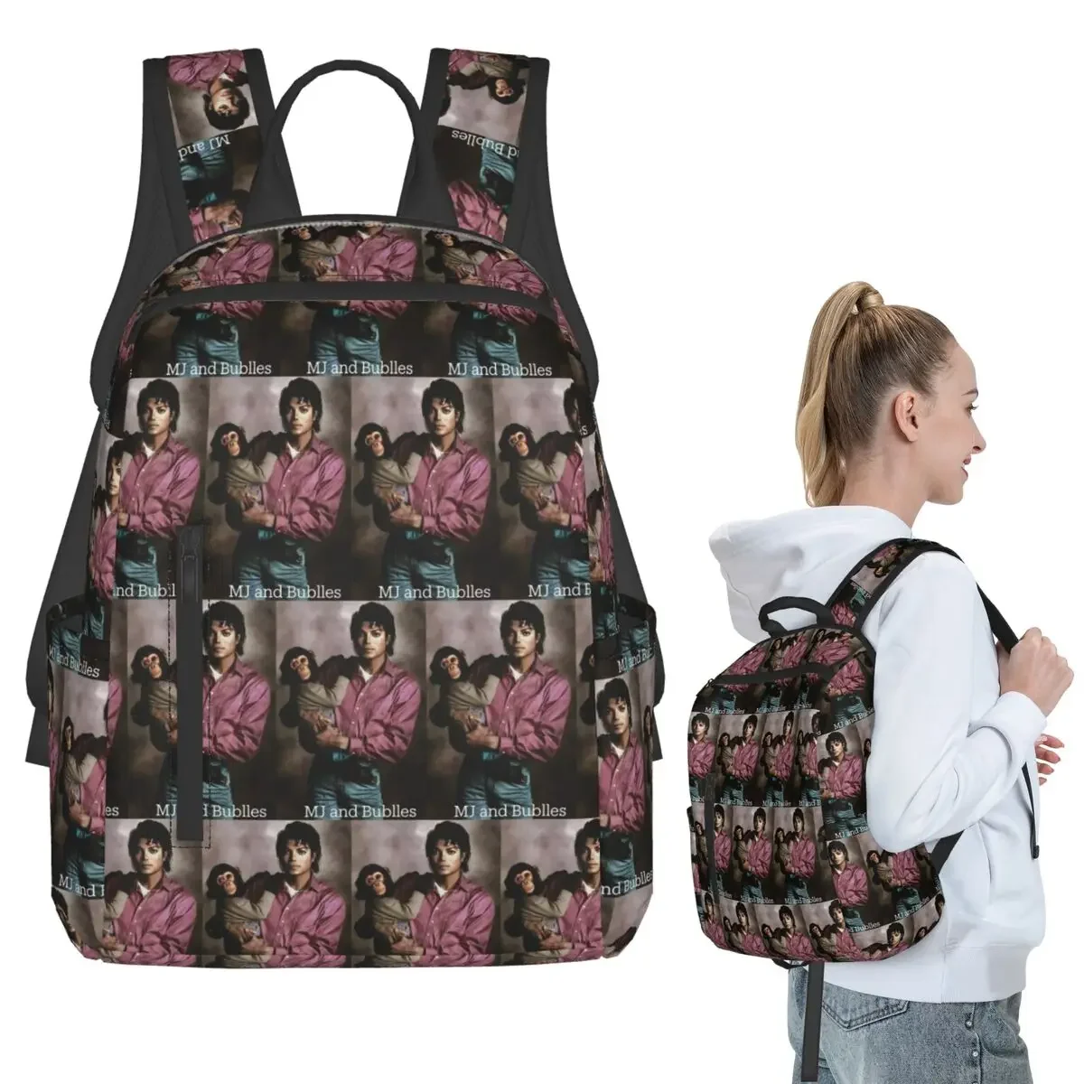 Michael Jackson Backpack Student BookBag Children School Bag Laptop Shoulder Bags Men Women