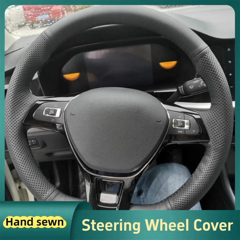 

Custom Car Steering Wheel Braid Cover Hand Sewn Leather For Volkswagen VW Golf 7 Mk7 New Polo Jetta Passat B8 Car Accessories