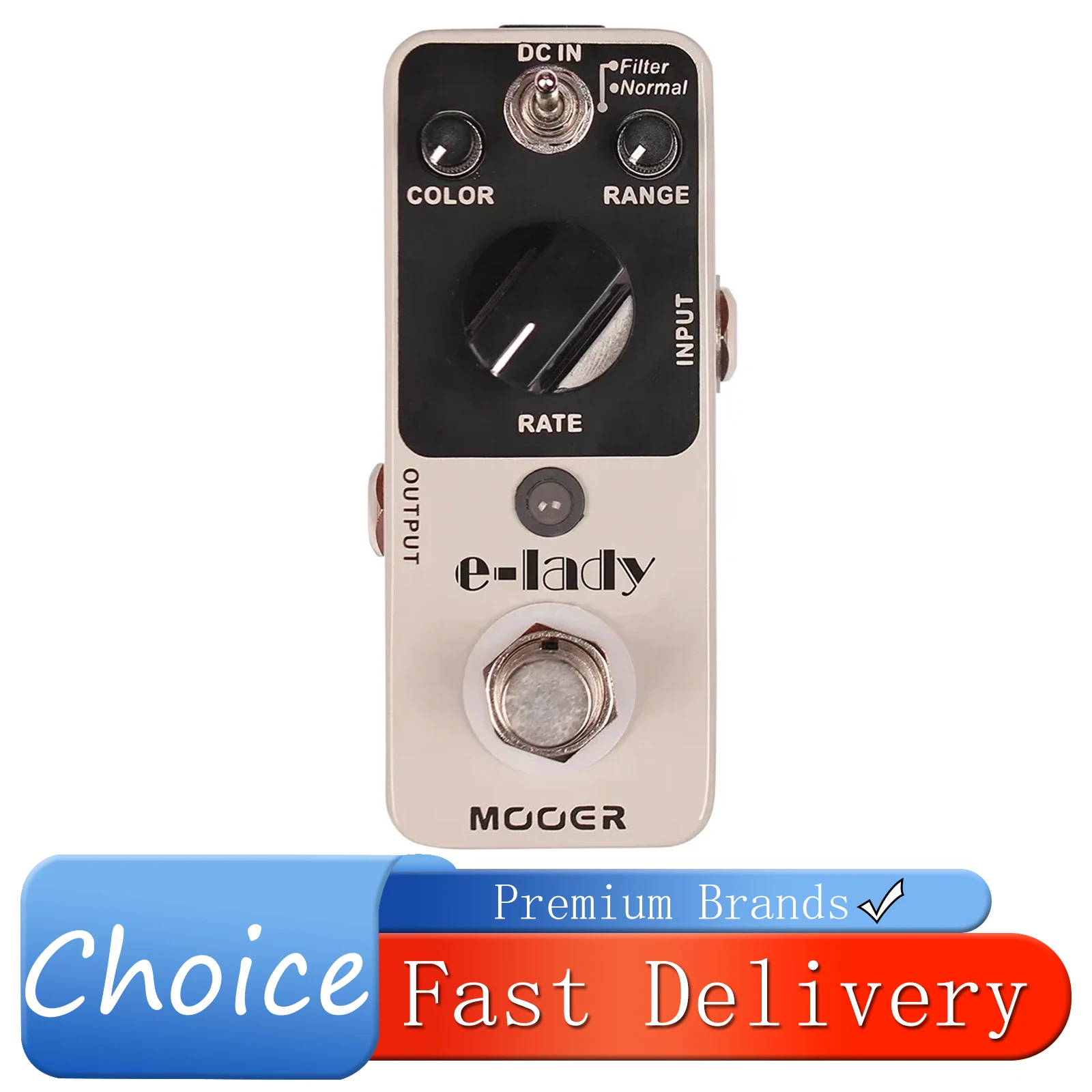 

MOOER E-Lady Guitar Effect Pedal Analog Flanger Effect 2 Modes (Normal/Filter) True Bypass Pedal Guitar Accessories Parts