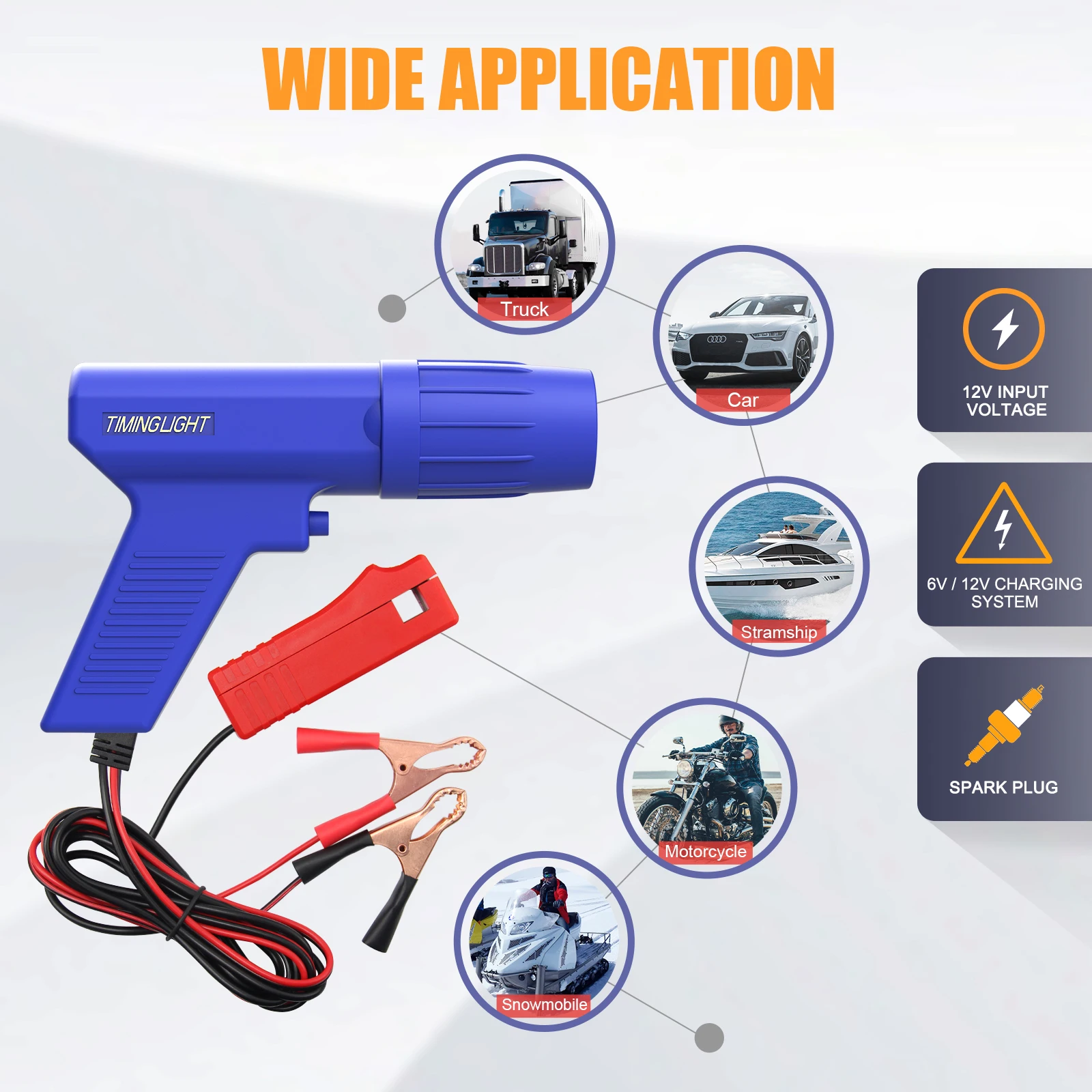 12V Car Ignition Timing Strobe Light Car Motorcycle Gasoline Engine Ignition Timing Strobe Light Repair Tool