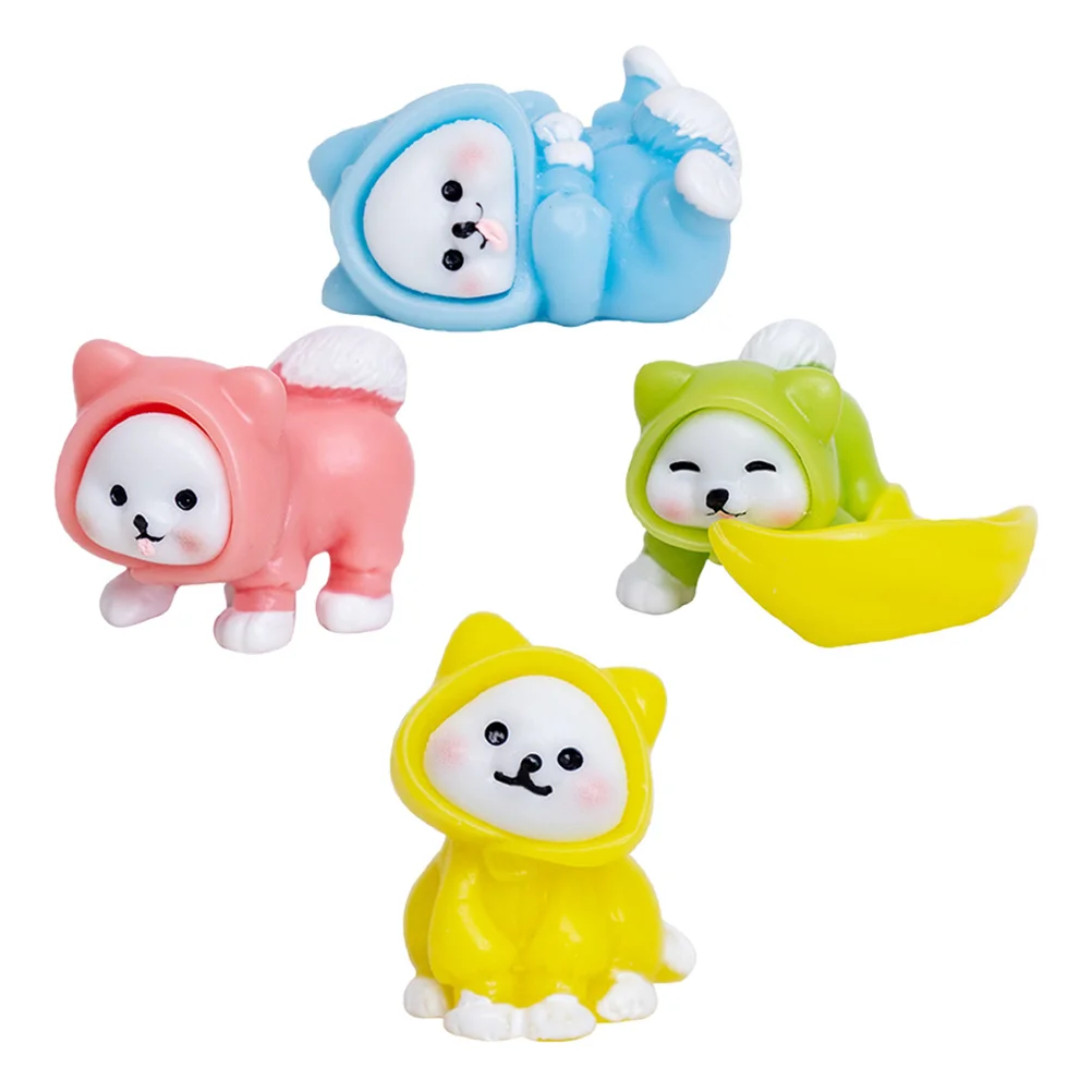 

4Pcs Small Mini Resin Dog Decorations Cute Puppy Ornaments for Desktop Desk Micro Landscape Resin Crafts Home Dog Statue