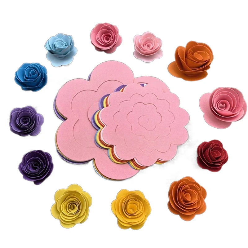 20pcs/set Roll Rose Flower Quilling Paper Strips Craft Make Paper Fake Flowers Teaching Incentive Supplies Scrapbooking TMZ
