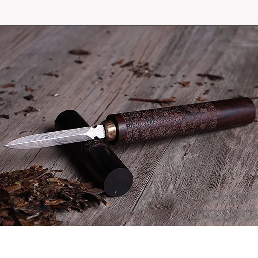 1 Stück Edelstahl-Tee-Messer mit Holzgriff, Puerh-Tee-Nadel, Eiswürfelzange, Teekuchen-Spachtel zum Aufbrechen und Öffnen von Teekuchen