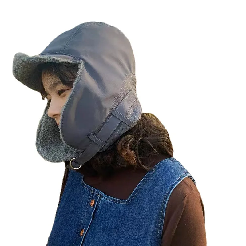 الخريف والشتاء المرأة الدافئة لي فنغ قبعة مع الصوف الأذن اللوحات امبسوول الباردة واقية الكورية نمط تنوعا الدراجات قبعة