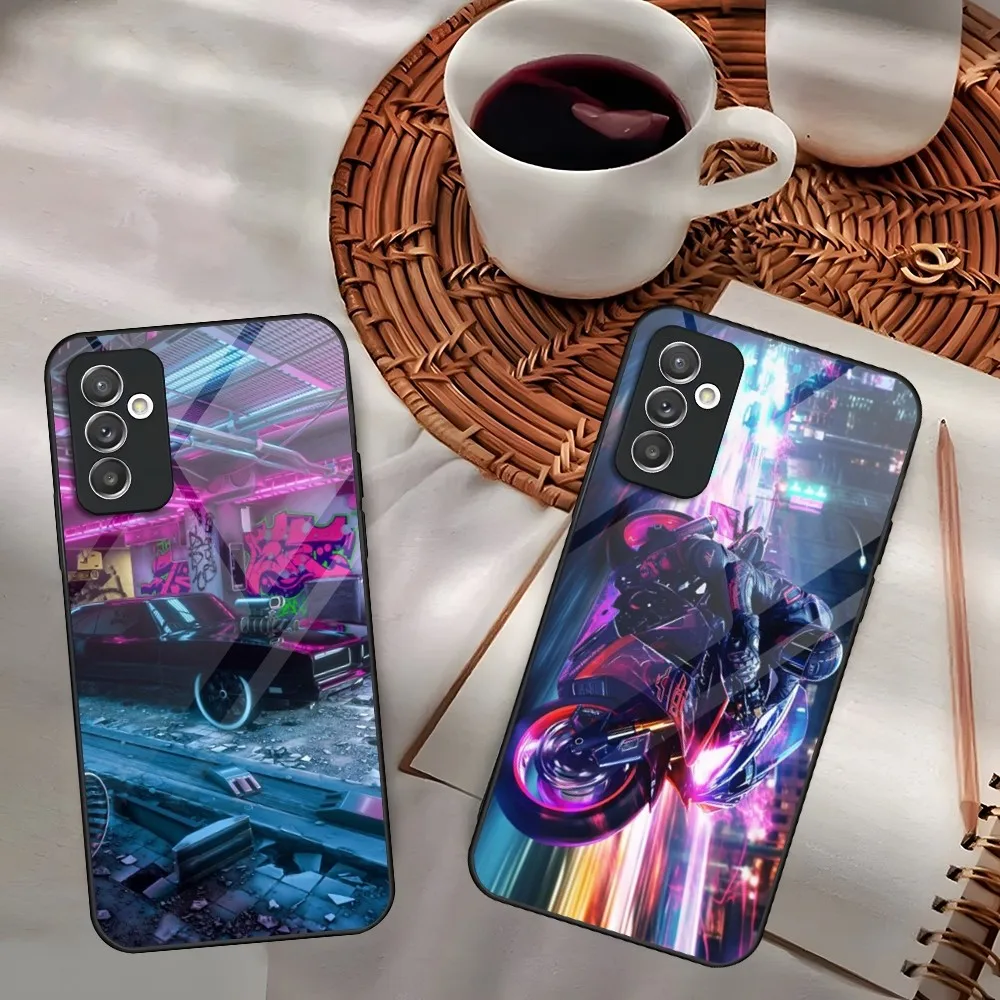 JDM Tokyo Drift Sports Car Male Phone Case For Samsung S30 S23 S21 S20 S22 M51 S24 Note 20 10 Pro Ultra Plus Glass Cover