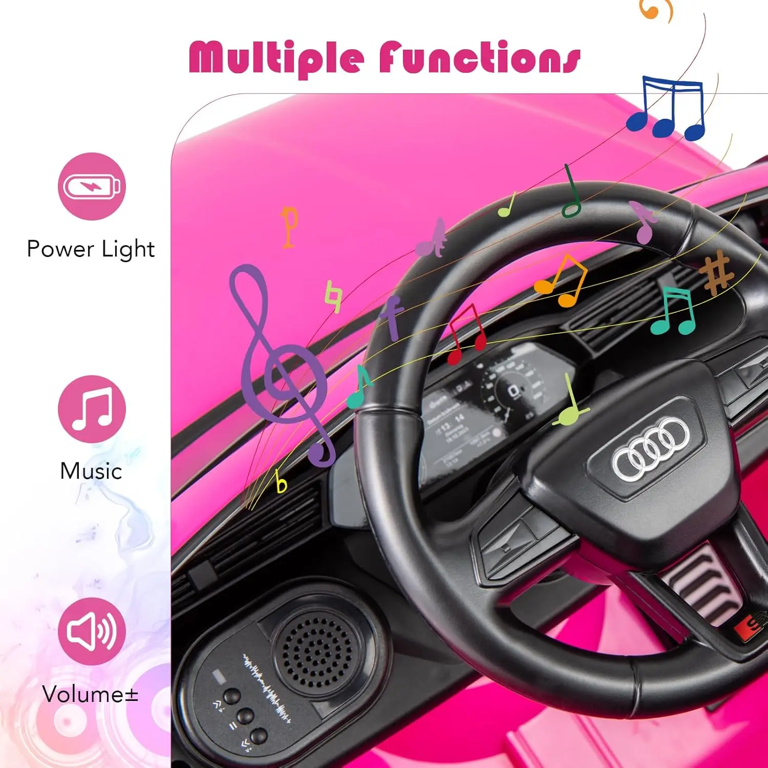 Licensed Audi SQ8 Ride on Car by OLAKIDS 12V Kids Electric Vehicle with Remote Control 3 Speeds, Wheels Suspension, Music (Pink)