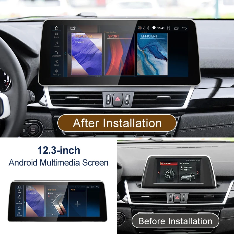 STWEI 12.3inch Qualcomm Snapdragon665 6125 Andorid14 Wireless Auto CarPlay For BMW 2Series F45 F46 Car Video Multimedia Players