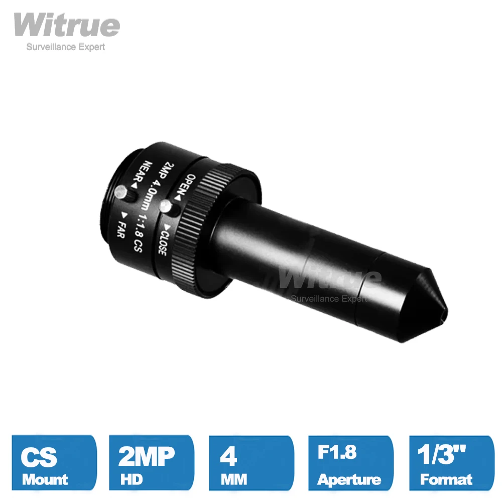 Witrue Pinhole Lens CS Mount HD 2MP 1080P 4MM Aperture F1.8 Format 1/3