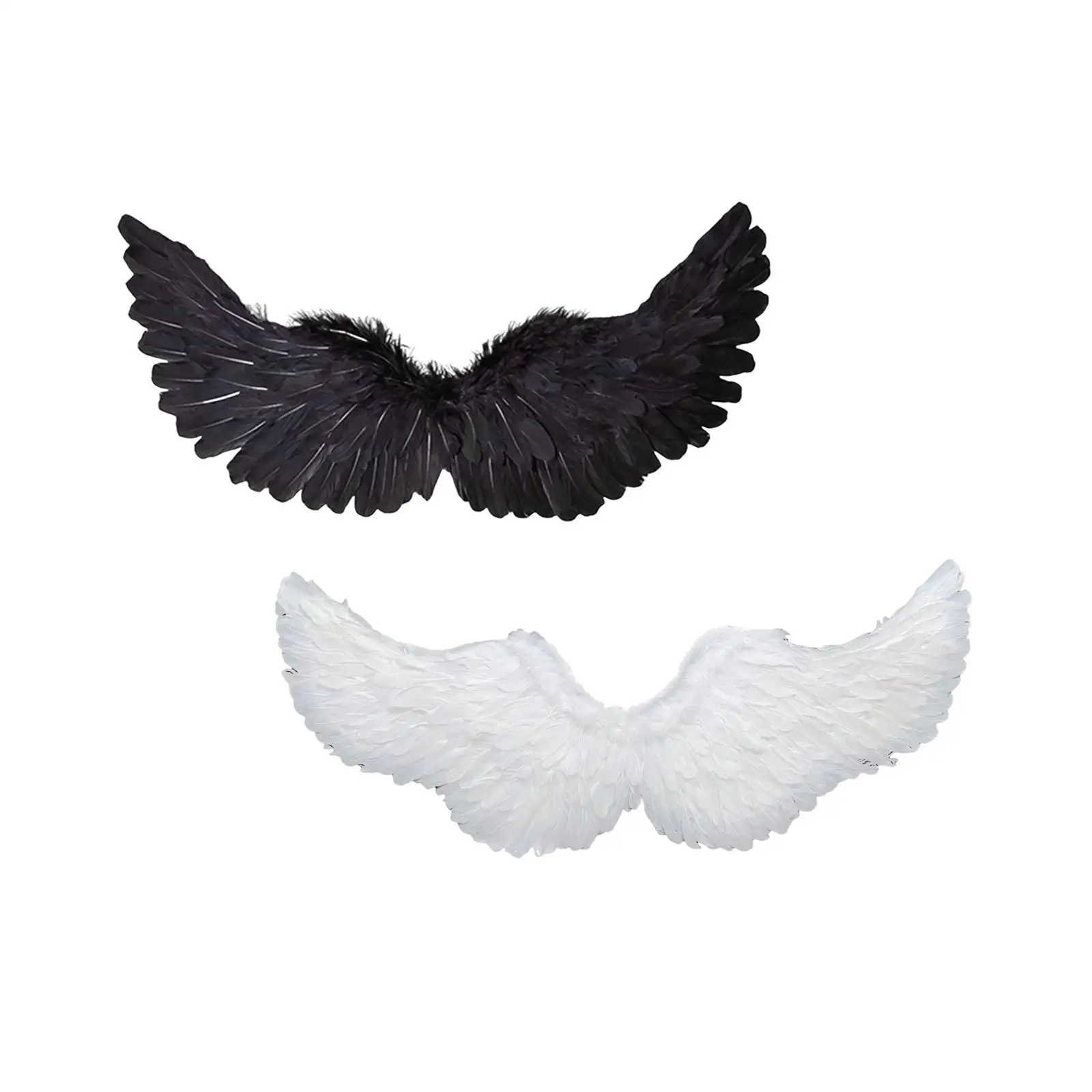 Ailes d'Ange en Plumes pour Halloween pour Enfant, Accessoire Photo pour les Fêtes à Thème, 80x40cm