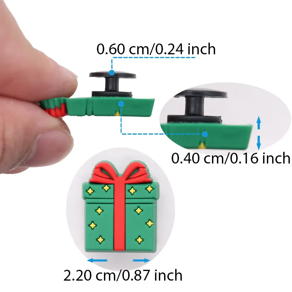 Feliz Natal Papai Noel Sandálias De PVC, Encantos Acessórios, Tamancos Crianças Fivela De Sapato, Caixa Do Telefone Fit, Presente De Férias, 1-13Pcs