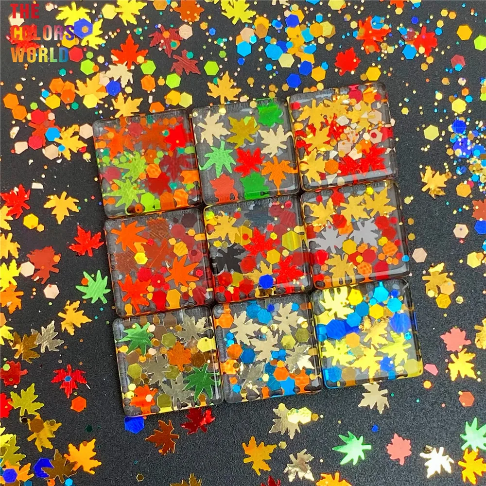 

TCT-929 Autumn Maple Leaf Fall Glitter Sequins Shape For Nails Art Manicure Leaves Glitter Card Making Epoxy Resin Crafts DIY