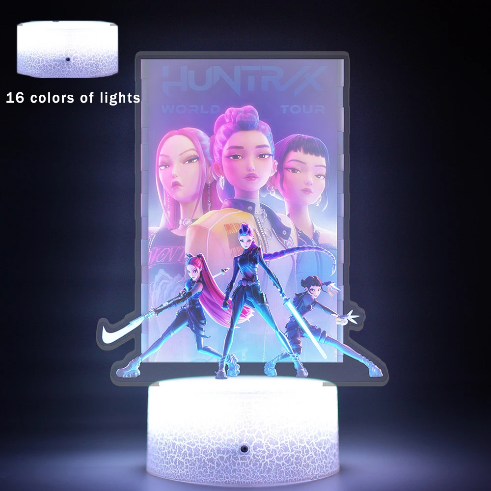 16 Colors Of Lights For Kpop Demon Hunters Kawaii Zoe Rumi Mira Saja Boys Superstar Monochrome Light Remote Control Gift - Image 2