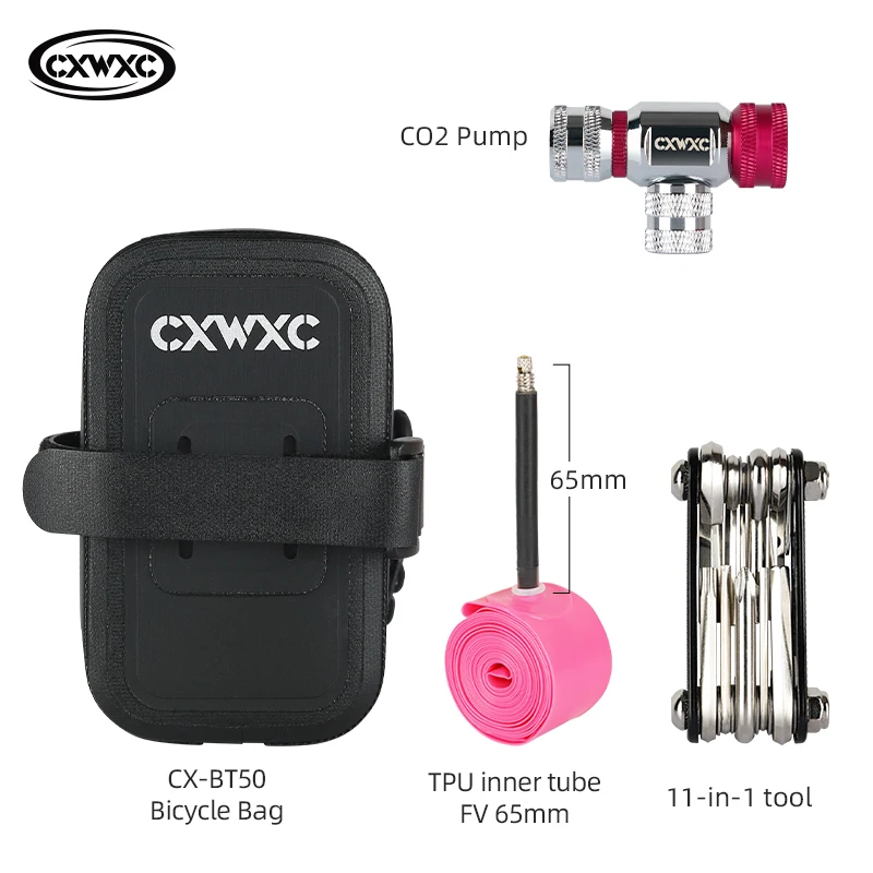 CXWXC Mini Fietszadeltas 0.5L Draagbare TPU Fiets Achtertas Verdikte en Versterkte Ontwerp MTB Racefiets Gereedschaps- en Reparatie Tas