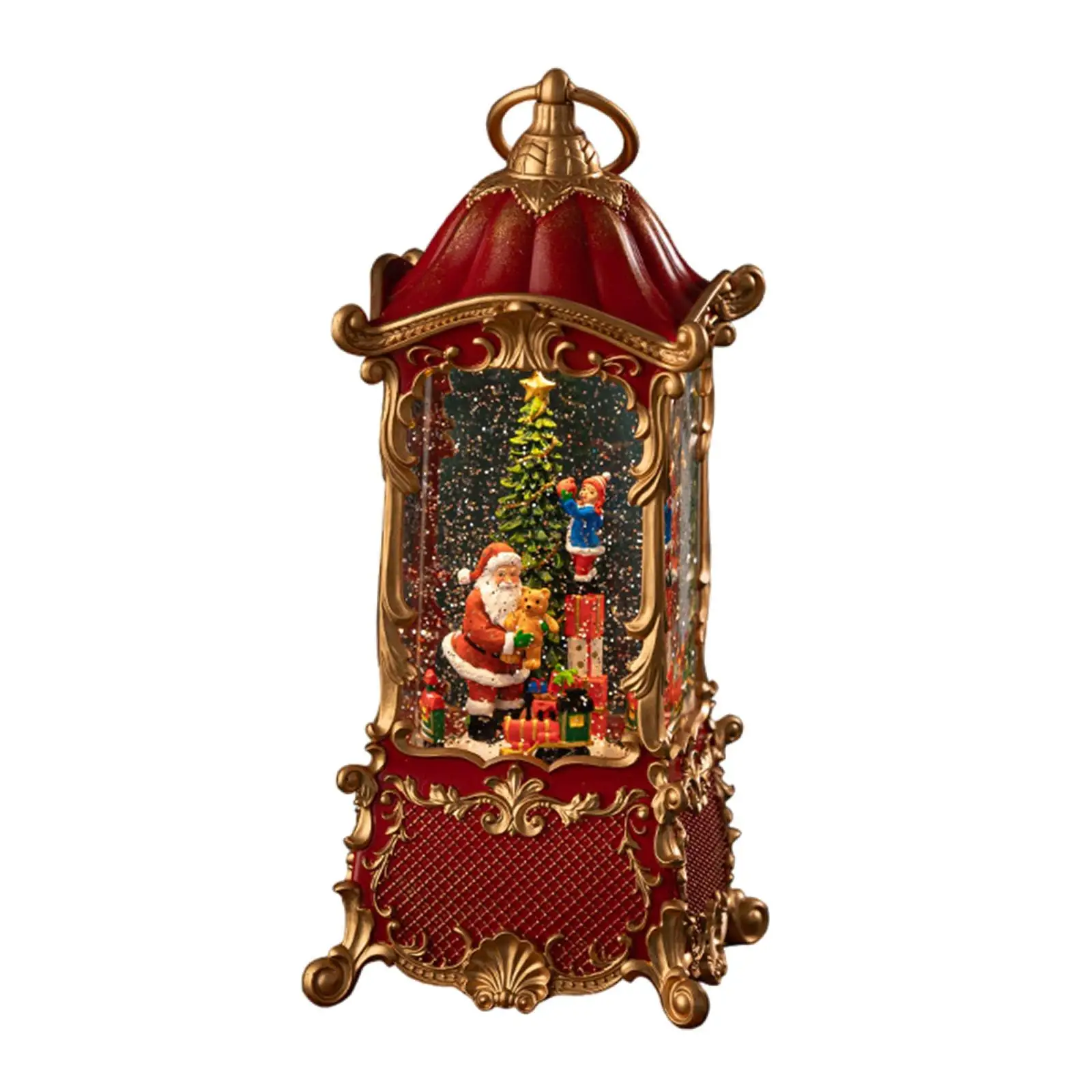Christmas Snow Globe Musical Box Seasonal Christmas Songs Lantern Lamp Music