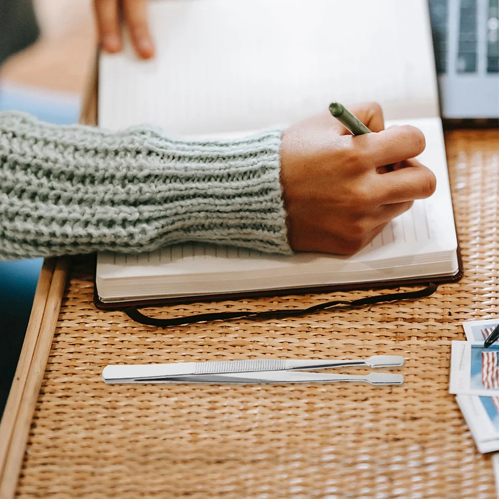 

5Pack Stainless Steel Stamp Collecting Tweezers Precision Handling Tools for Documents Photos Jewellery Making Repairs