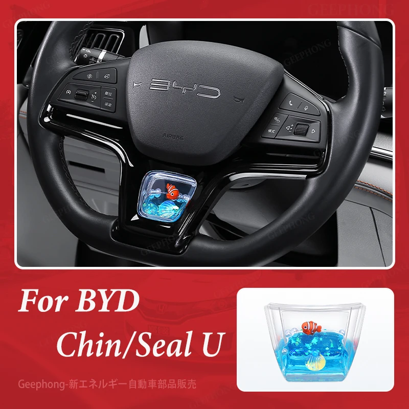 

For BYD CHIN QIN Sealion Seal U Dmi car accessories steering wheel protective cover interior decoration bling accessories center