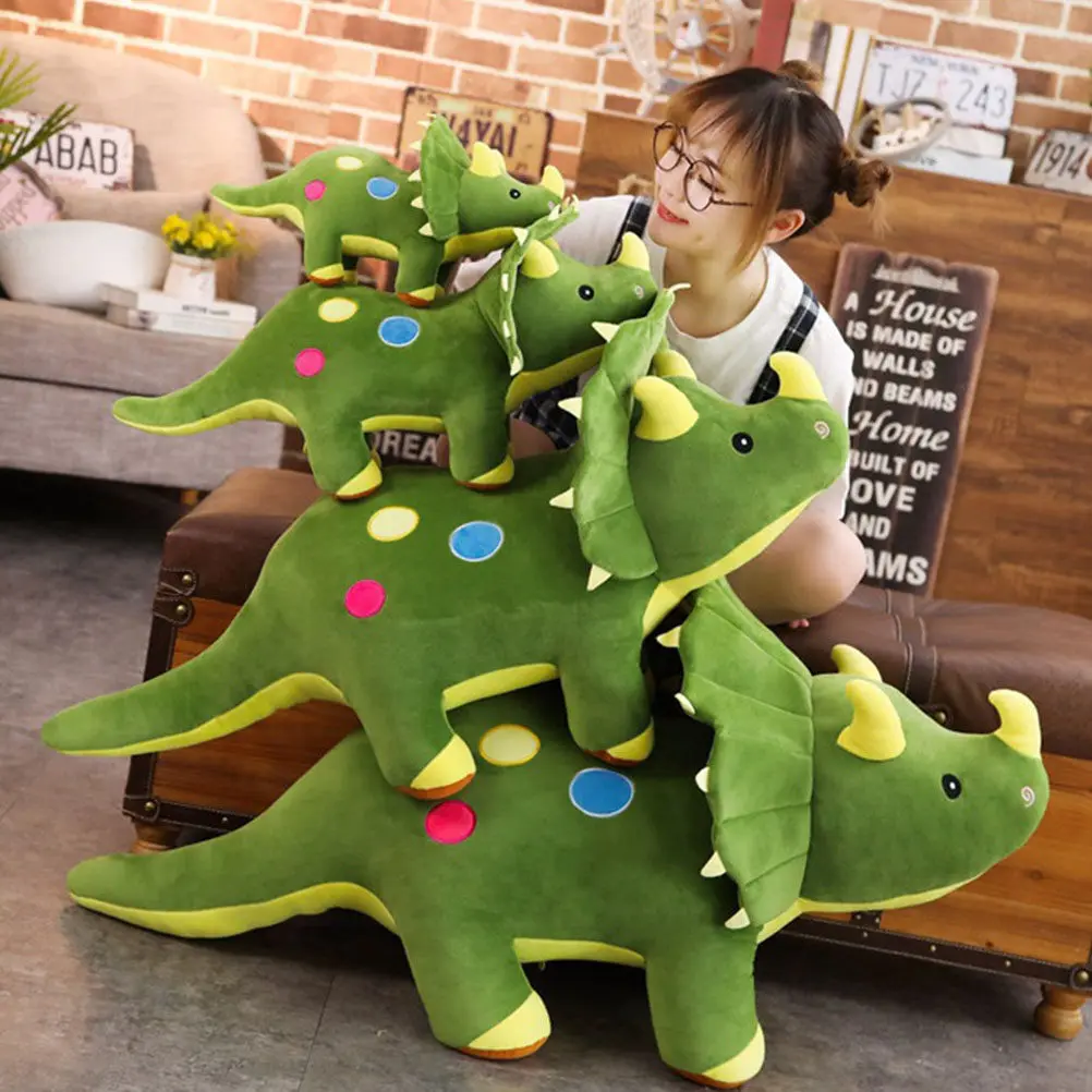 愛らしいトリケラトプスのぬいぐるみ、柔らかく抱き心地の良い恐竜の装飾品、ソファ、ベッド、車、保育園、自宅、ギフト、子供の誕生日、ホリデーに最適
