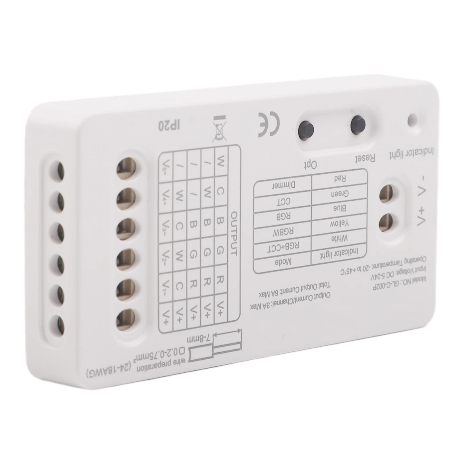5 In 1 LED Strip Controller LED Strip Controller RGBW CCT White 5-in-1 LED Controller RGBW Mode RGB Mode CCT Mode