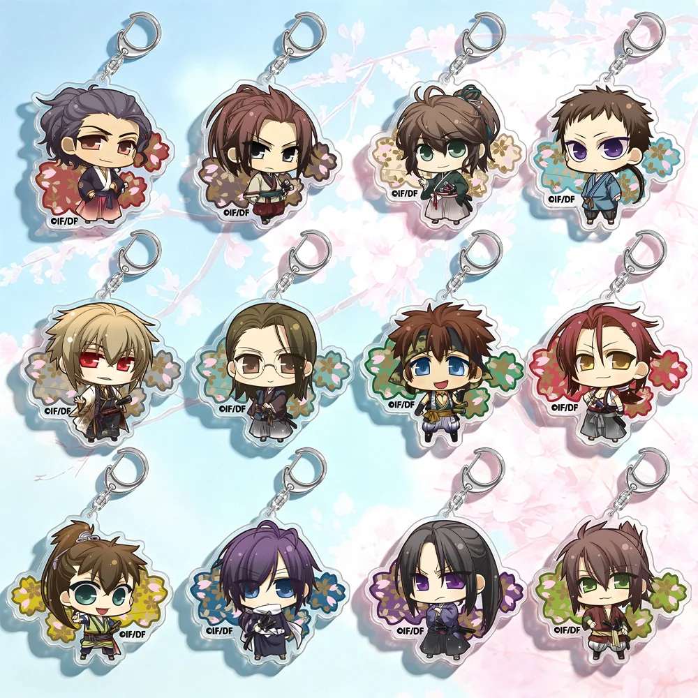 Llaveros de acrílico de Hakuoki: Shinkai, Hajime Saito, Kazue Soma, Chikage, Kazama Susumu, Yamazaki Toshizo, Hijikata, Hachiro, Iba Soji, Okita