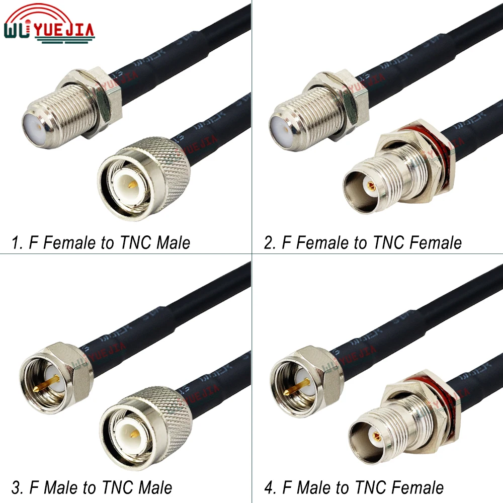 10 CM~30 Meters RG-58 Cable Waterproof TNC Female Jack to F Male Plug Connector 50 ohm RG58/U RF Coaxial Cable Extension Jumper