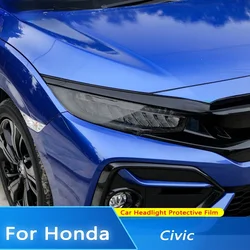 Pellicola oscurante protettiva per fari auto fumo nero trasparente TPU adesivo trasparente per Honda Civic 10th Gen FC/FK 2016-2021 2 pezzi