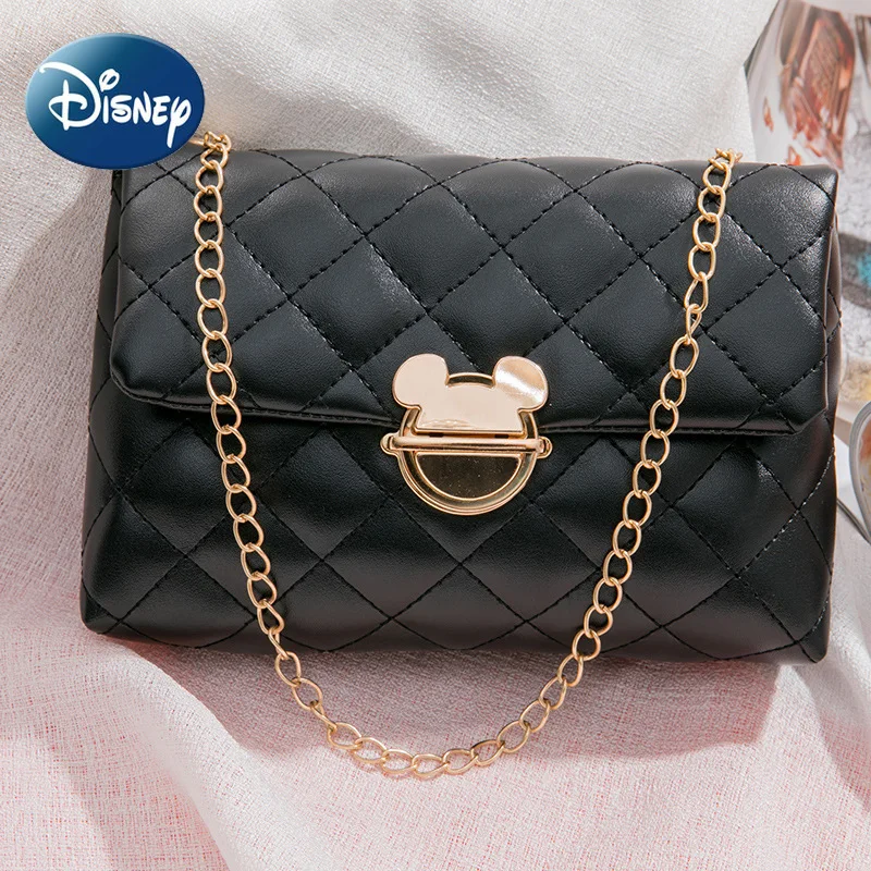 Disney Mickey Mouse Ladies Shoulder Bag with Chain High Quality Fashion Luxury Clutch Bag Shoulder Bag Casual Style Phone Bag