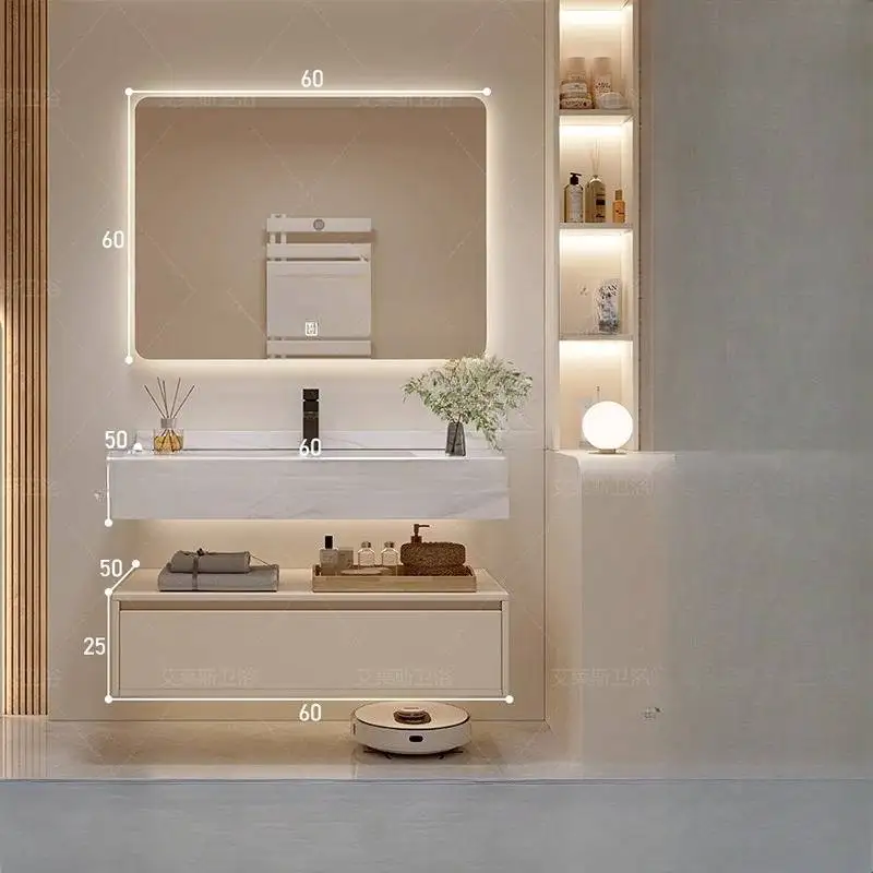 

Light Mounted Bathroom Cabinet Vanity Waterproof Narrow Shelves Bathroom Cabinet Storage Narrow Mueble Organizador Furniture