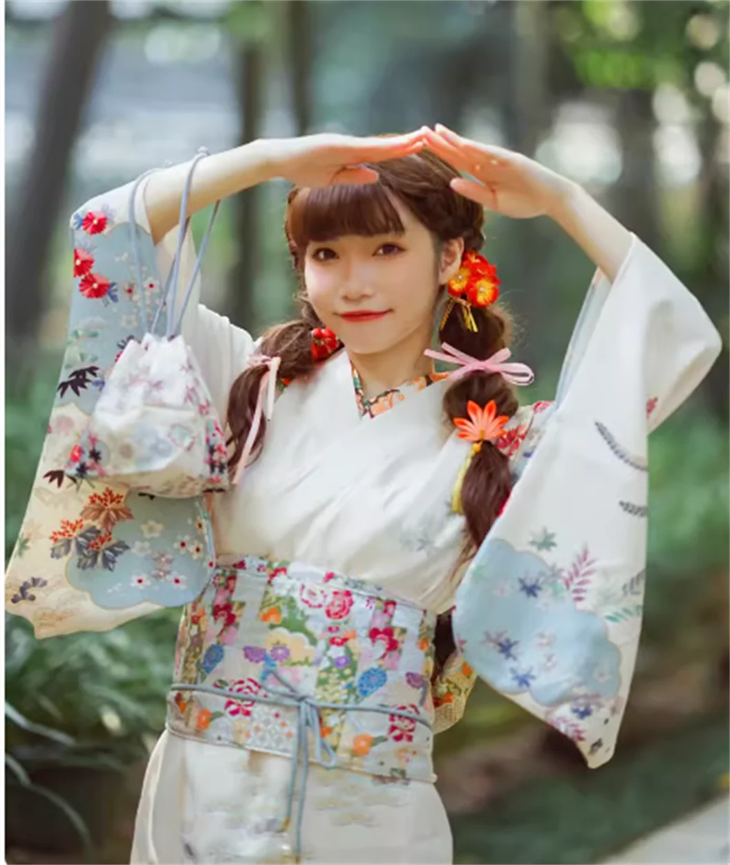 Kimono formal attire and fresh floral prints